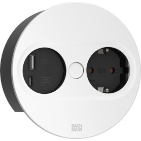 Bachmann 946.204 presa energia Type F + USB A + USB C Acciaio inox