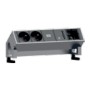 Bachmann DESK 2 prolunghe e multiple 0,2 m 2 presa(e) AC Nero, Acciaio inox (902.428)