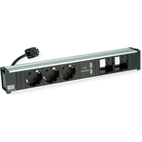 Bachmann CONI Steckdosenleiste 3xSchutzkontaktdosen 1xUSB Charger 2xCustom 0,2 m (912.0189)
