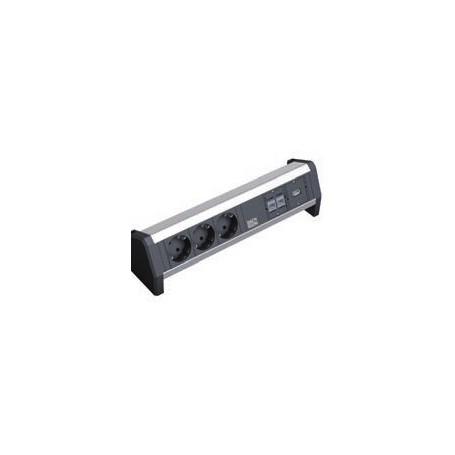 Bachmann DESK 1 prolunghe e multiple 3 presa(e) AC Nero, Grigio (339.1006)