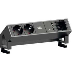 Bachmann DESK 2 prolunghe e multiple 0,2 m 2 presa(e) AC Interno Nero (902.602)