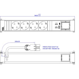 Bachmann Steckdosenleiste 4xCEE7/3 1xCM 916.704 (916.704)