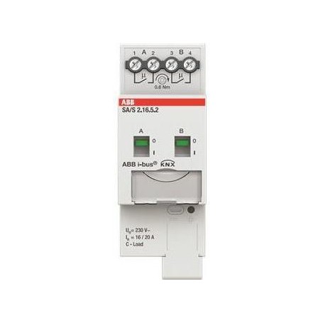 ABB Stotz S&J Schaltaktor 2fach, 16A, C-Last SA/S2.16.5.2 (2CDG110265R0011)
