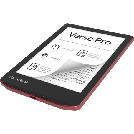 PocketBook Verse Pro lettore e-book Touch screen 16 GB Wi-Fi Nero, Rosso (PB634-3-WW)