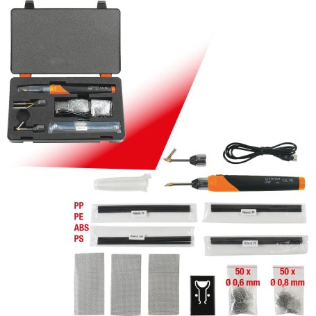 KS TOOLS Werkzeuge-Maschinen GmbH Akku-Kunststoffreparatur-Satz, 134-tlg (150.1010)