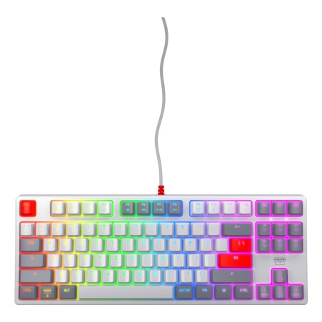 CHERRY K4V2 TKL tastiera Gaming USB QWERTY Inglese US Grigio, Grigio chiaro, Rosso (CX-K4V2-RGB-TKL-RETRO-R-US)