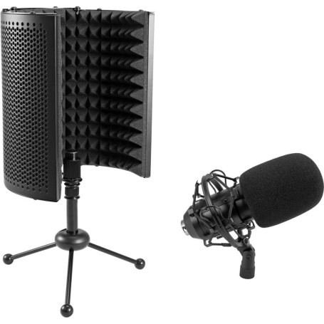 OMNITRONIC Set MIC CM-78MK2 Großmembran-Kondensatormikrofon + AS-04 Tisch-Mikrofon-Absorbersystem (20000919)