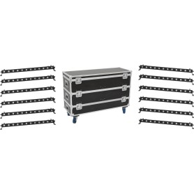 EUROLITE Set 12x LED BAR-12 QCL RGBW Leiste + Case L (20000463)