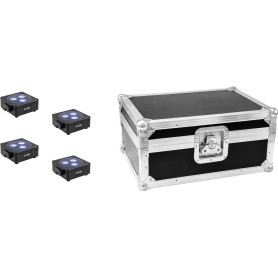 EUROLITE Set 4x AKKU Flat Light 3 sw + Case (20000472)