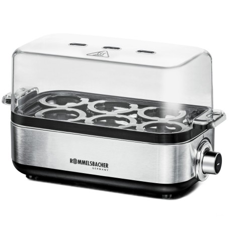 Rommelsbacher ER 600 Pentolino per uova 6 uovo/uova 400 W Acciaio inox, Trasparente