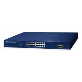 PLANET 16-Port 10/100/1000T + 2-Port Gestito L2 Gigabit Ethernet (10/100/1000) Blu (GS-2210-16T2S)