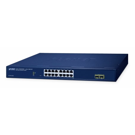 PLANET 16-Port 10/100/1000T + 2-Port Gestito L2 Gigabit Ethernet (10/100/1000) Blu (GS-2210-16T2S)