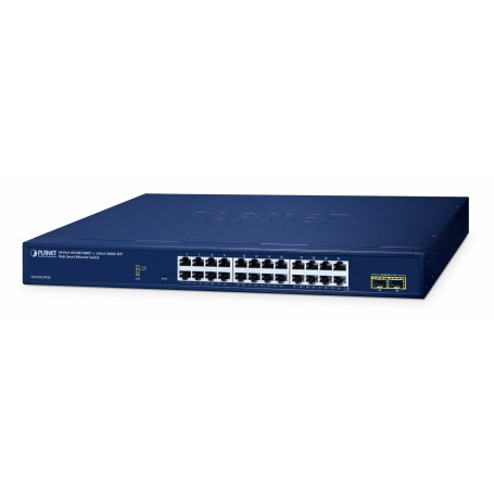 PLANET 24-Port 10/100/1000T + 2-Port Gestito L2 Gigabit Ethernet (10/100/1000) Blu (GS-2210-24T2S)