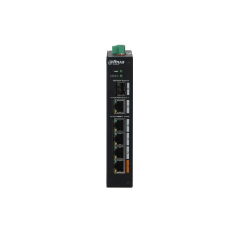 Dahua Technology PoE PFS3106-4ET-60-V2 switch di rete Non gestito L2 Fast Ethernet (10/100) Nero (DH-PFS3106-4ET-60)