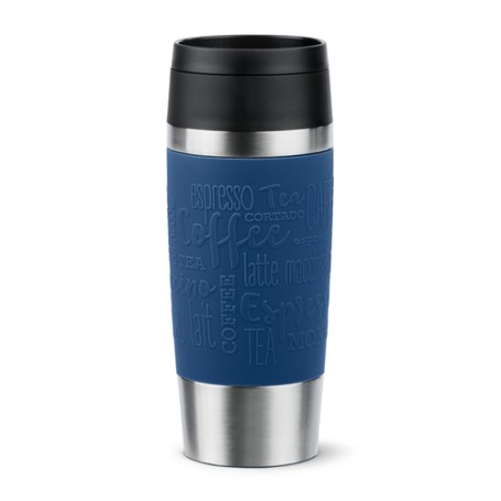 EMSA Travel Mug Classic N2020300 tazza da viaggio 360 ml Nero, Blu, Acciaio inox Acciaio inox