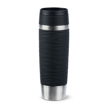 EMSA Travel Mug Waves Grande 500 ml Nero, Acciaio inox (N2022500)