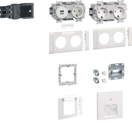 Hager GAPSET1 presa energia 2 x RJ-45 Bianco
