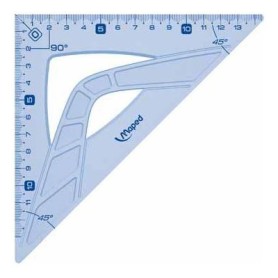 Maped 242426 squadra Triangolo a 45° Plastica Blu, Traslucido (242426)