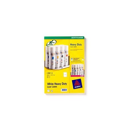 Avery Heavy Duty Laser Labels Bianco (L7068-20)