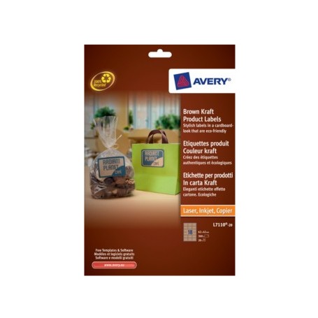 Avery Brown Kraft Product Labels Marrone (L7110-20)