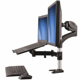 StarTech.com Supporto per singolo Monitor con base per portatile ad altezza regolabile One Touch (ARMUNONB)