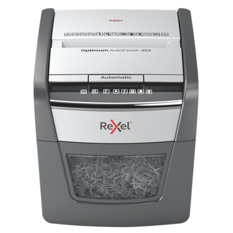 Rexel AutoFeed 45X distruggi documenti Triturazione incrociata 55 dB Nero, Argento (2020045XEU)