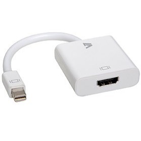 V7 Adaptador blanco de vídeo con conector Mini DisplayPort macho a HDMI hembra (CBL-MH1WHT-5E) V7 Adaptador blanco de vídeo con conector Mini DisplayPort macho a HDMI hembra (CBL-MH1WHT-5E)