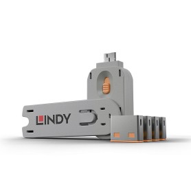 Lindy 40453 clip sicura Bloccaporte + chiave USB tipo A Arancione Acrilonitrile butadiene stirene (ABS) 5 pz (40453) Lindy 40453 clip sicura Bloccaporte + chiave USB tipo A Arancione Acrilonitrile butadiene stirene (ABS) 5 pz (40453)