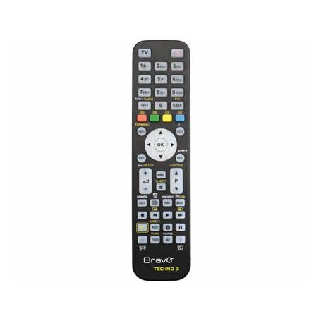 Bravo TECHNO 3 telecomando IR Wireless DTT, DVD/Blu-ray, SAT, TV, VCR Pulsanti (92602666)