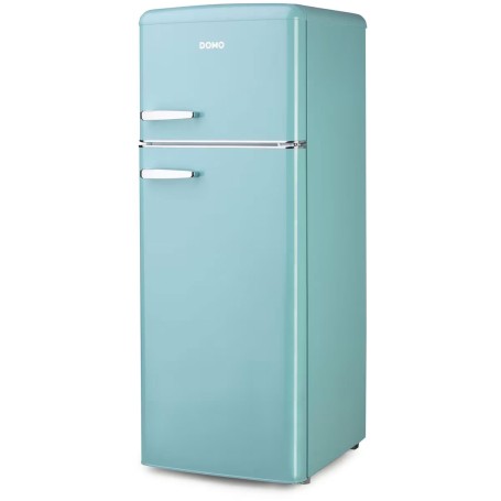DOMO DO91705R Frigorifero-congelatore retrò indipendente, larghezza 54,5 cm, 206 L, blu