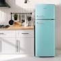 DOMO DO91705R Frigorifero-congelatore retrò indipendente, larghezza 54,5 cm, 206 L, blu