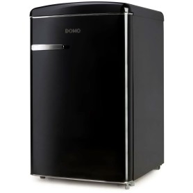 DOMO DO91702R Frigorifero retrò indipendente con congelatore, larghezza 54,5 cm, 108 L, nero