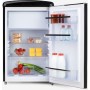 DOMO DO91702R Frigorifero retrò indipendente con congelatore, larghezza 54,5 cm, 108 L, nero