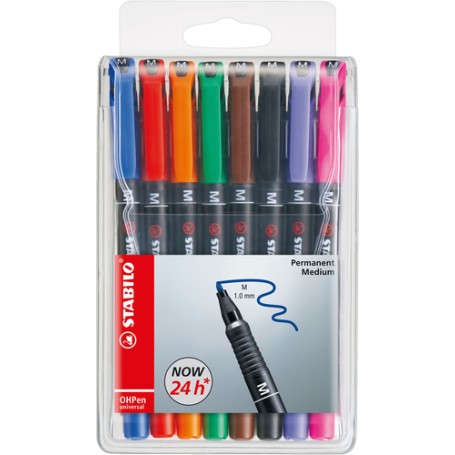 STABILO OHPen universal permanent, 8 Pack marcatore permanente (843/8)