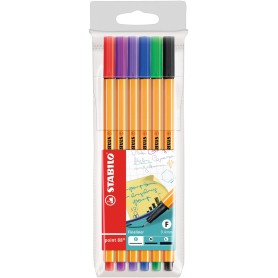 STABILO Point 88 penna tecnica Nero, Blu, Verde, Lillà, Rosso, Viola 6 pz (88/6)