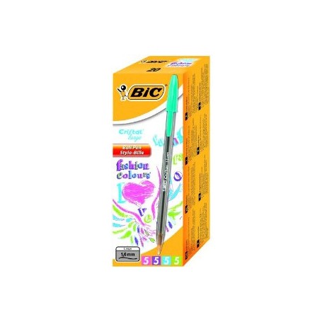 BIC Cristal large Blu, Verde, Rosa, Viola Penna a sfera 20 pz (895793)