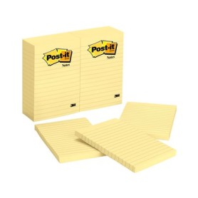 Post-It Notes, 4 in x 6 in, Canary Yellow, Lined, 12 Pads/Pack pouch autoadesiva Giallo 100 fogli (70208)