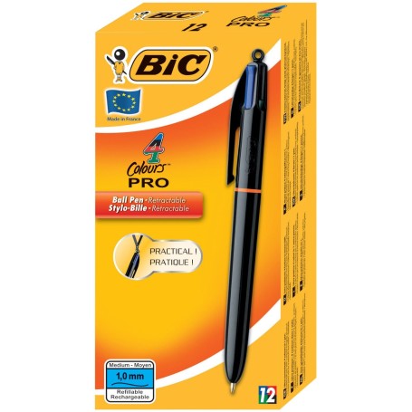 BIC 902129 penna a sfera Nero, Blu, Verde, Rosso Medio 12 pz (902129)