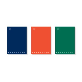 Pigna Monocromo quaderno per scrivere A4 96 fogli Blu, Verde, Arancione (0206868)