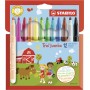 STABILO 380/12 marcatore Nero, Blu, Marrone, Verde, Ciano chiaro, Verde chiaro, Arancione, Pesca, Rosa, Rosso, Bianco,  (380/12)