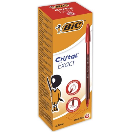 BIC Cristal Exact Rosso Penna a sfera Ultra sottile 20 pz (992604)