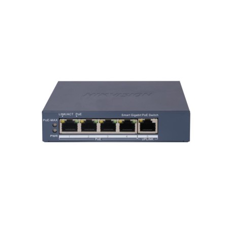 HIKVISION SWITCH L2, SMART MANAGED, 4 GIGABIT RJ45 POE PORTS, 1 GIGABIT RJ45 PORT, 802.3AF/AT, POE P (DS-3E1505P-EI)