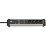 Brennenstuhl 1391010400 prolunghe e multiple 3 m 4 presa(e) AC Interno Nero, Argento