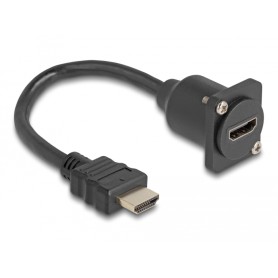 D-Typ Kabel HDMI Stecker  HDMI Buchse (schwarz, 20cm) (87966)