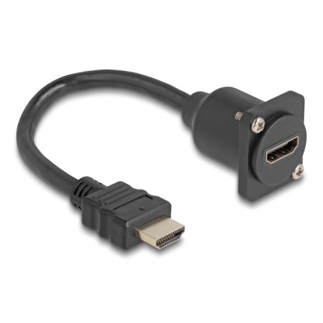 D-Typ Kabel HDMI Stecker  HDMI Buchse (schwarz, 20cm) (87966)