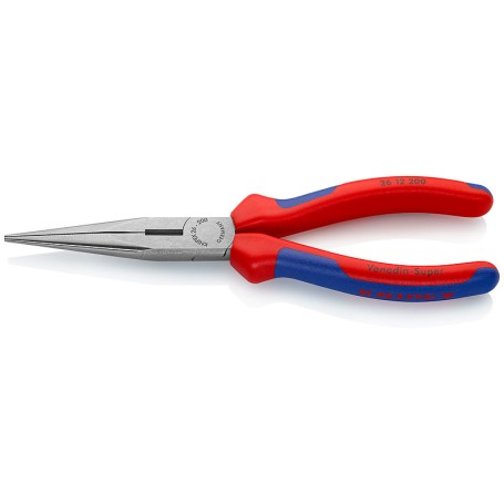 Flachrundzange 26 12 200 (rot/blau, gezahnte Griffflchen)