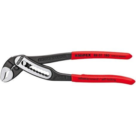 Alligator 8801180, 180mm, Rohr- / Wasserpumpen-Zange (schwarz/rot, 9-stufig verstellbar) (88 01 180)