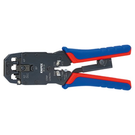 Crimpzange 97 51 12 (blau/rot, RJ-10, RJ-11/12 und RJ-45-Stecker)