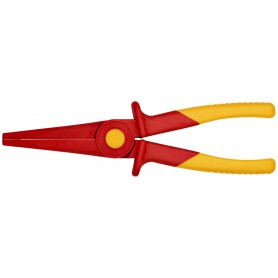 Flachrundzange aus Kunststoff 98 62 02 (rot/gelb, gezahnte Greifflchen, isoliert, VDE-geprft)