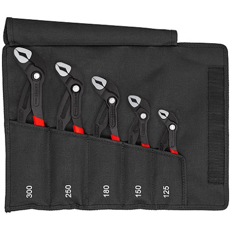 Cobra-Set, 5-teilig (schwarz, gezahnte Griffflchen, integrierter Klemmschutz) (00 19 55 S5)